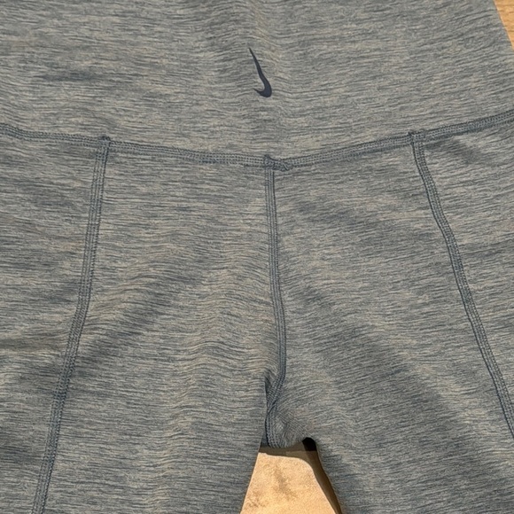 Nike Yoga Ruched High Waisted Ankle Blue Leggings - Picture 4 of 10